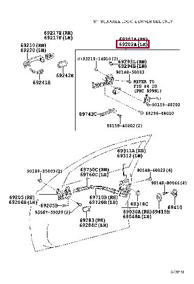 6920230040 Toyota Door handle housing