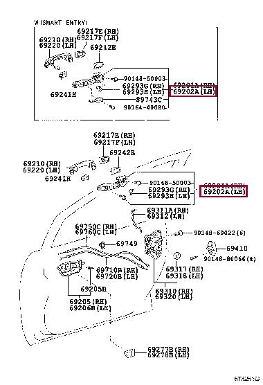 6920233010 Toyota Door handle housing