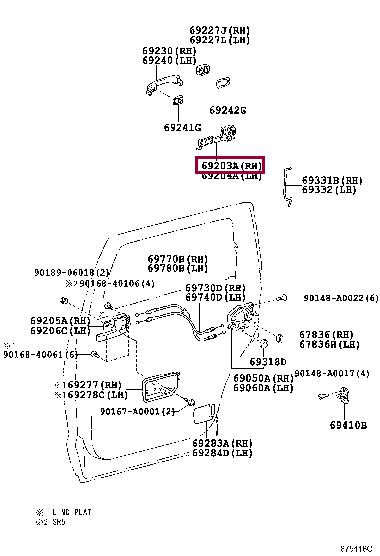 692030C010 Toyota Door handle housing