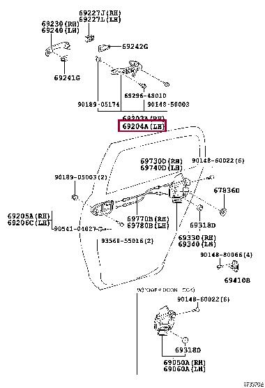 6920452050 Toyota Door handle housing