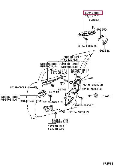 Toyota 69210-48030-C0 Auto part 6921048030C0