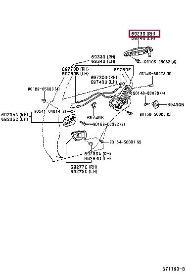 Toyota 69230-48010-C0 Auto part 6923048010C0