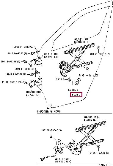 6926010040P0 Toyota HANDLE ASSY, DOOR
