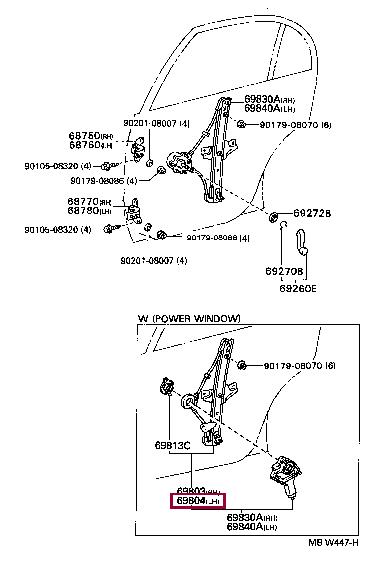 Toyota 69804-20220 REGULATOR SUB-ASSY, 6980420220