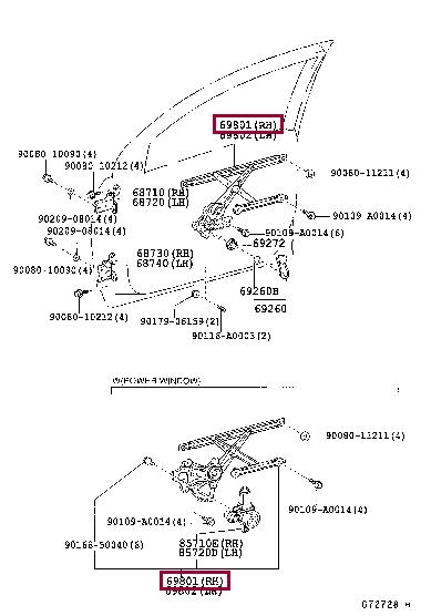 Toyota 69810-02170 Window Regulator 6981002170