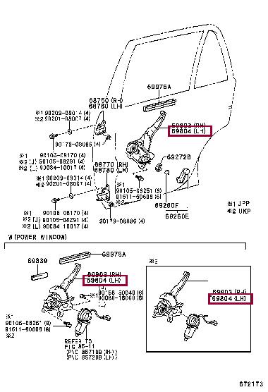 6984002080 Toyota Window Regulator