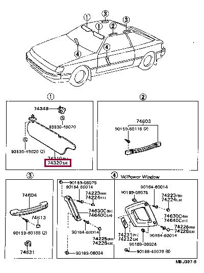 743202041003 Toyota Visor