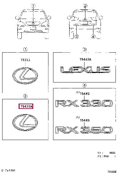 754410E010 Toyota Emblem