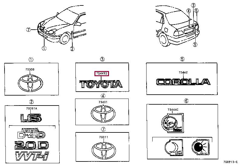 Toyota 75441-12830 Emblem 7544112830