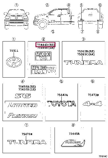 7547234040 Toyota Emblem