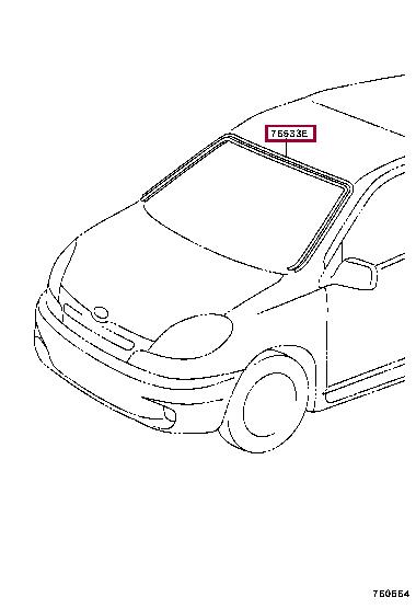 7553352020 Toyota Window glass seal