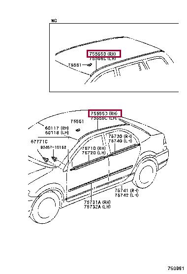 7555512120 Toyota Molding