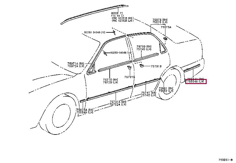 7565433020K0 Toyota Molding