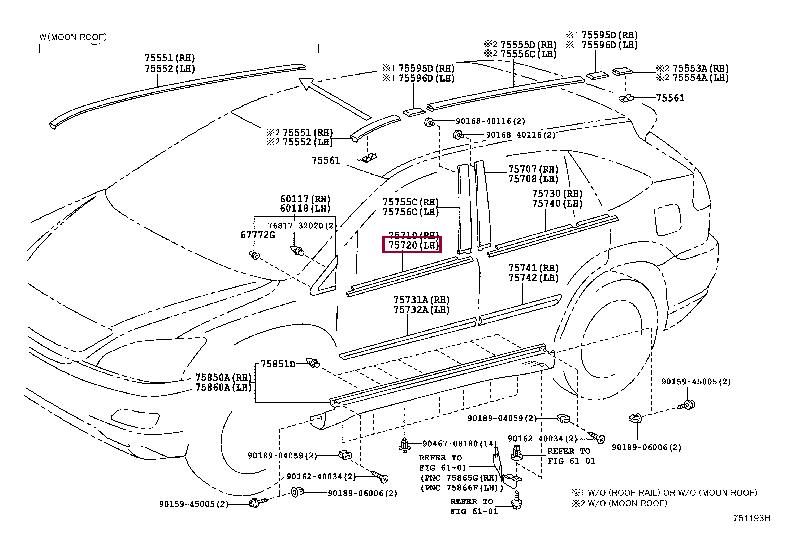 7572048031 Toyota Molding