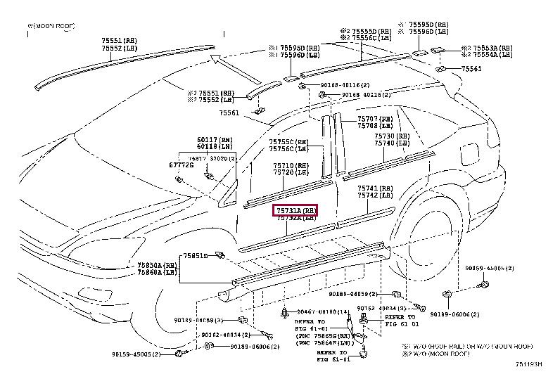 7573148030E0 Toyota Molding