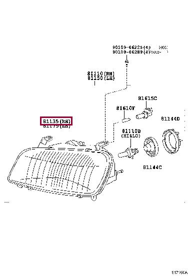8110542032 Toyota Headlamp