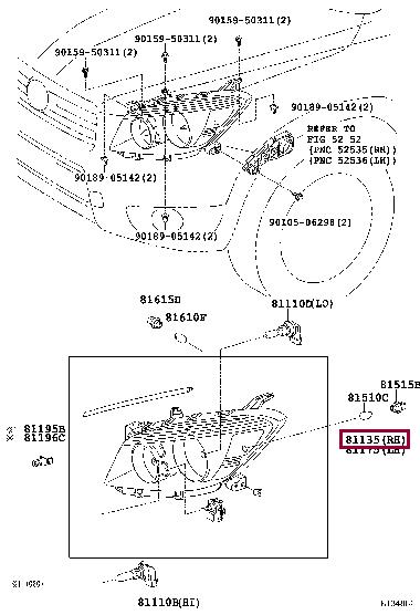8113042400 Toyota Headlamp