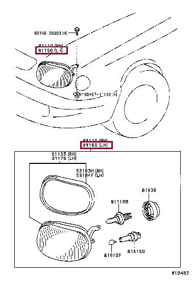811501E250 Toyota Headlamp