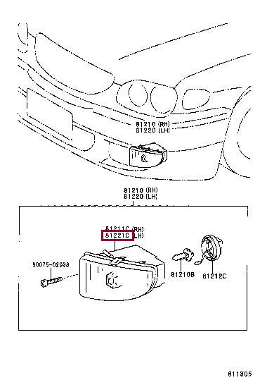 8122112150 Toyota Fog lamp