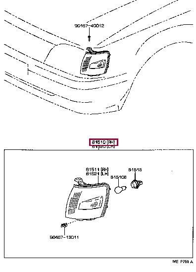 Toyota 81510-10241 Indicator light 8151010241