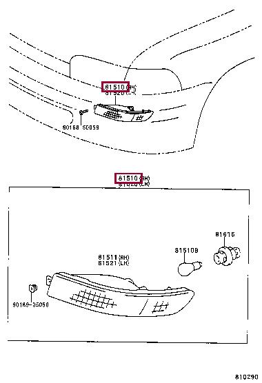 8151012670 Toyota Indicator light