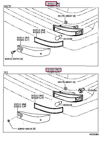 8151080048 Toyota Indicator light