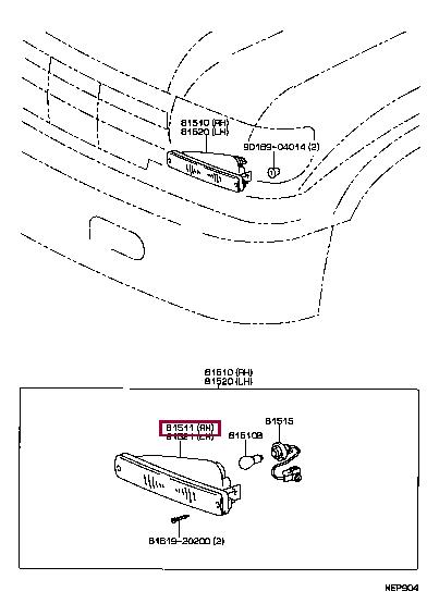 Toyota 81511-60360 Indicator light 8151160360
