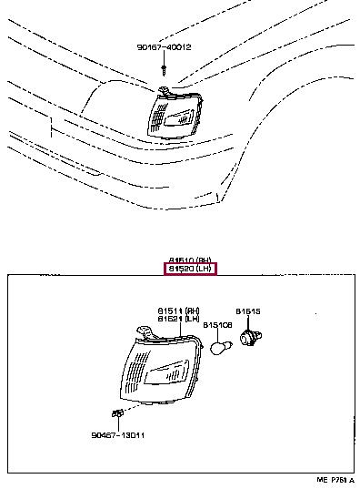 8152010171 Toyota Indicator light