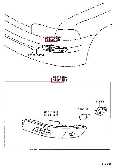 8152012710 Toyota Indicator light