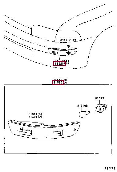 8152012720 Toyota Indicator light