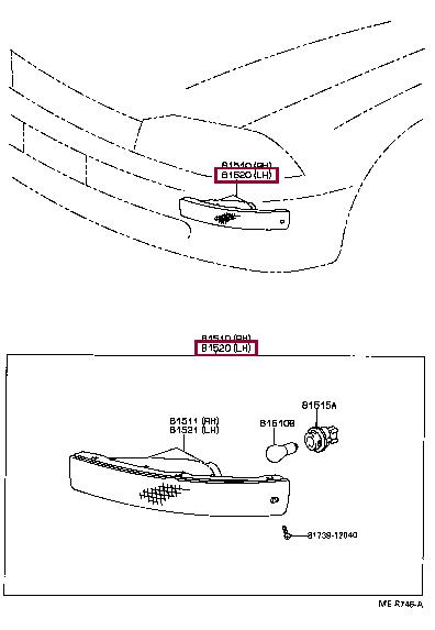 Side indicator Toyota Camry: 8152033021 Toyota Indicator light