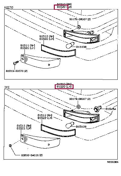 8152080054 Toyota Indicator light