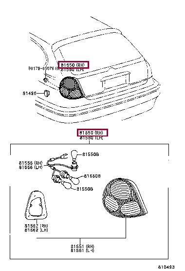 815501E070 Toyota Combination Rearlight