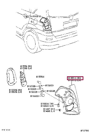 815510F010 Toyota Combination Rearlight