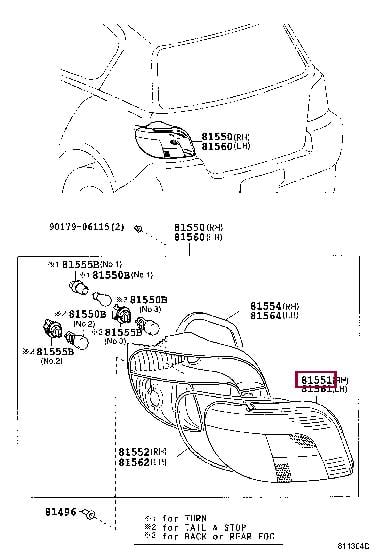 Toyota 81551-52130 Combination Rearlight 8155152130 8155152130 Toyota Combination Rearlight
