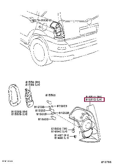 815610F010 Toyota Combination Rearlight