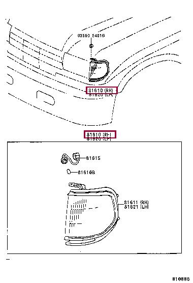 8161060072 Toyota Position lamp