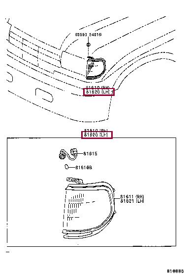8162060052 Toyota Position lamp