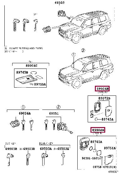Toyota 89904-60A00 Smart key 8990460A00
