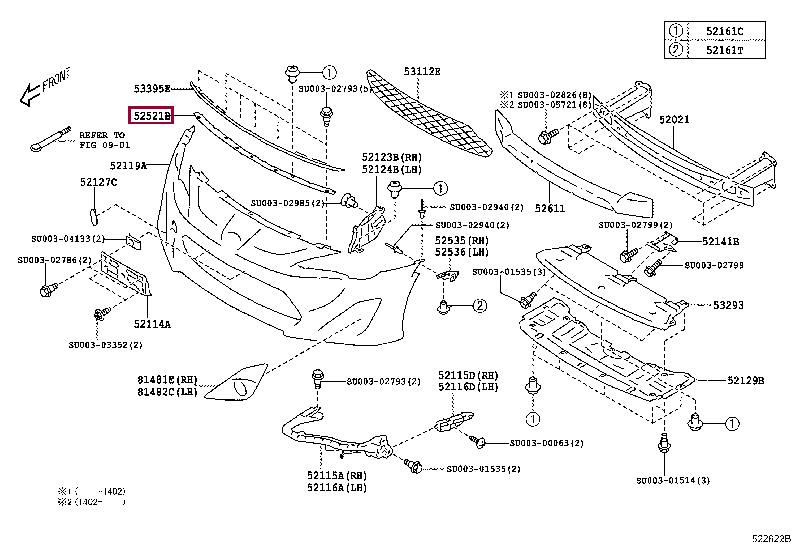 SU00305827 Toyota Bracket bumper