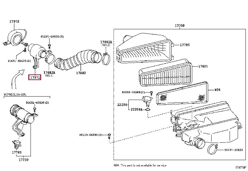 1797131020 Toyota Air duct