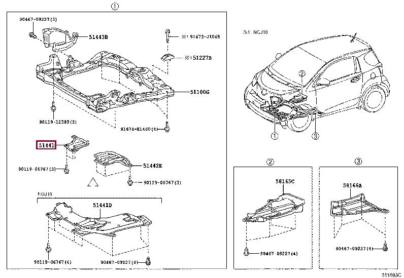 5144174020 Toyota COVER, ENGINE UNDER,
