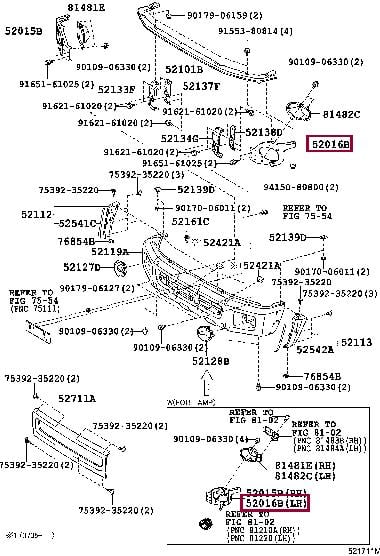 5201660020 Toyota BRACKET SUB-ASSY, FR