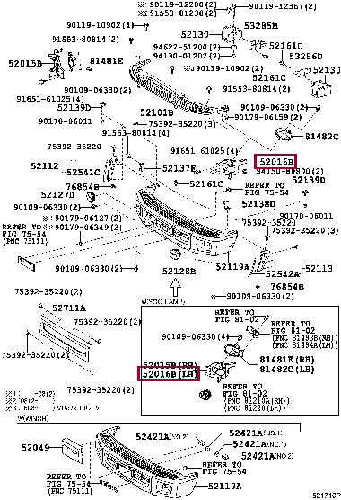 5201660030 Toyota BRACKET SUB-ASSY, FR