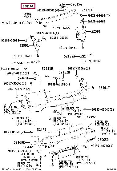 5201678010 Toyota Rear bumper bracket, left