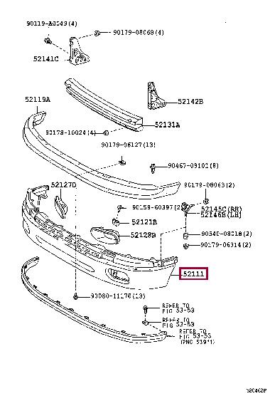 521010C010 Toyota Front bumper