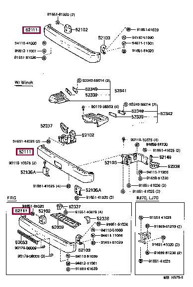 5210160040 Toyota Front bumper
