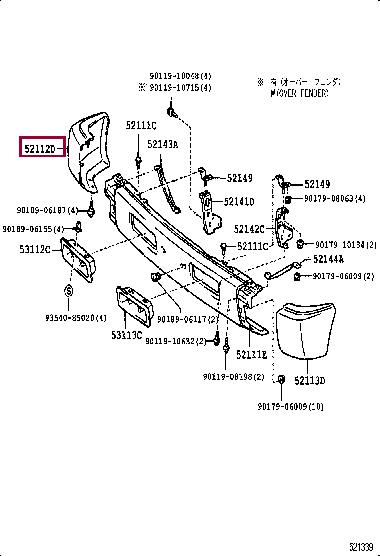 5210260180 Toyota Trim bumper
