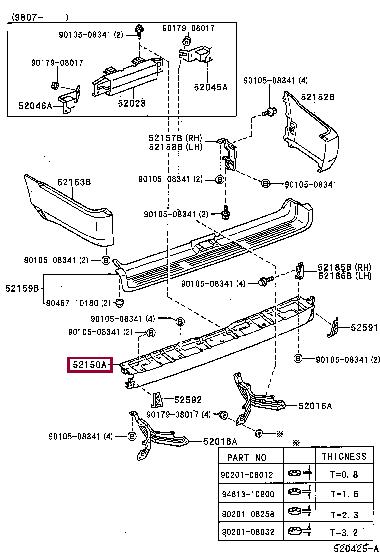 5210535170B0 Toyota Bumper rear