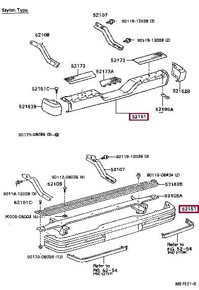5210589111 Toyota Bumper rear